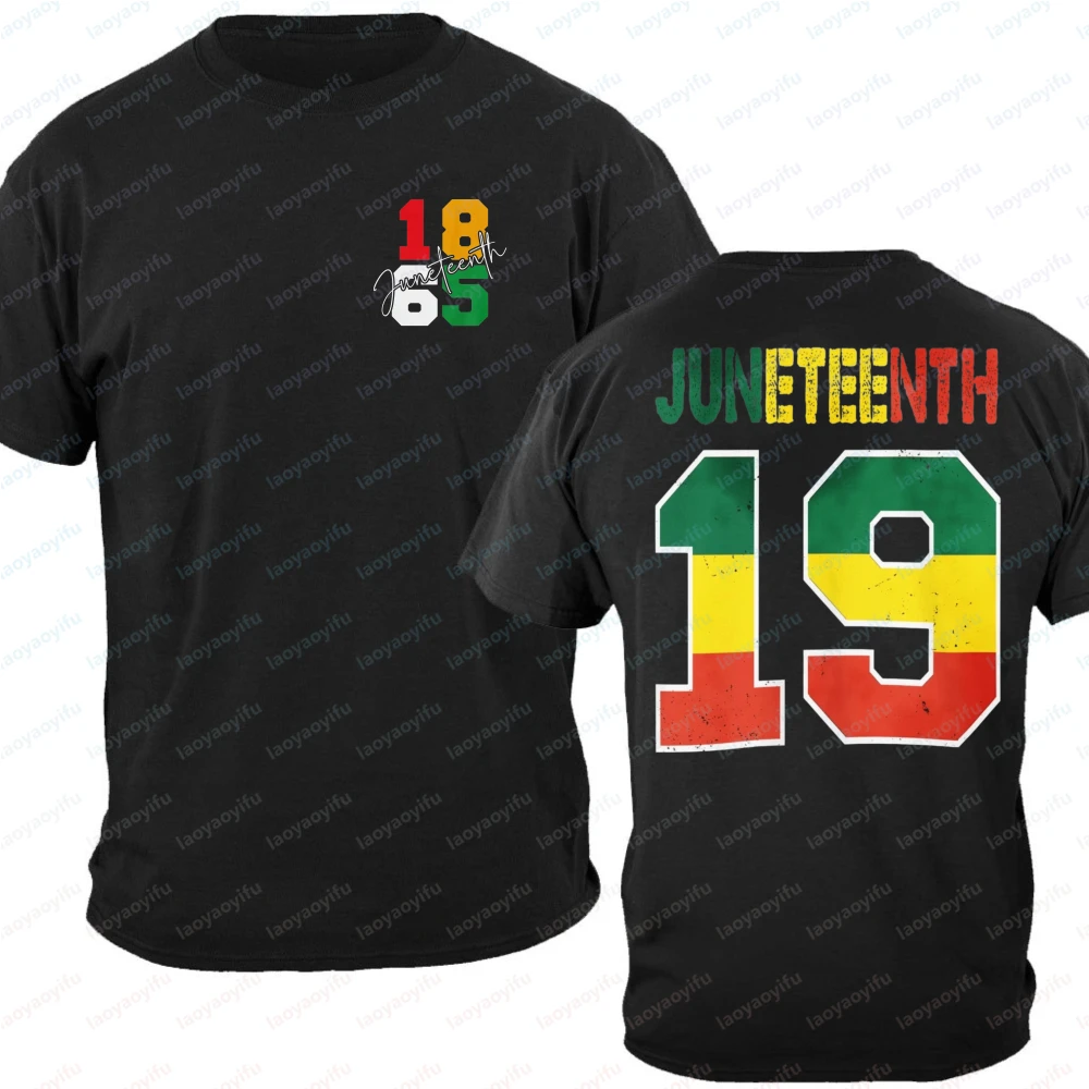 Juneteenth 19 Retro Varsity Graphic T-Shirt Men Women African American Pride Casual Cotton Short Sleeve Tops for Juneteenth Gift