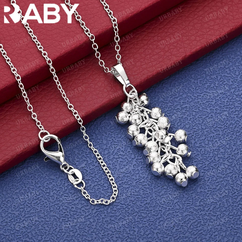 

URBABY 40-75cm 925 Sterling Silver Beads Pendant Necklace Charm Trend Birthday Gifts Fashion Party