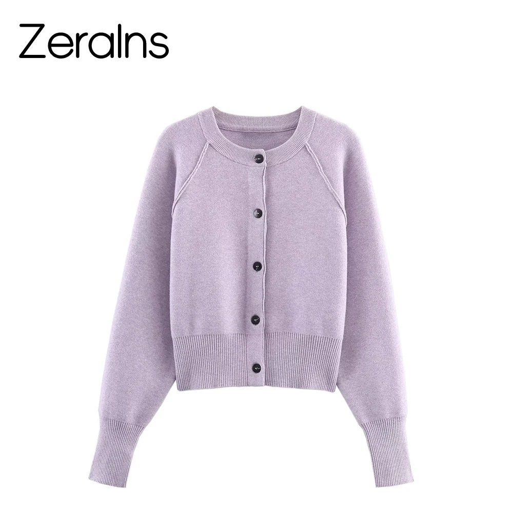 

ZERAINS 2025 Winter New Women's Fashion Personalized Temperament Simple Short Knitted Jacket