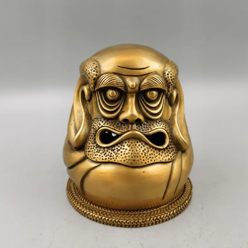 Copper home living room decoration antique copperware collection Luo Han Zen burner brass incense bur