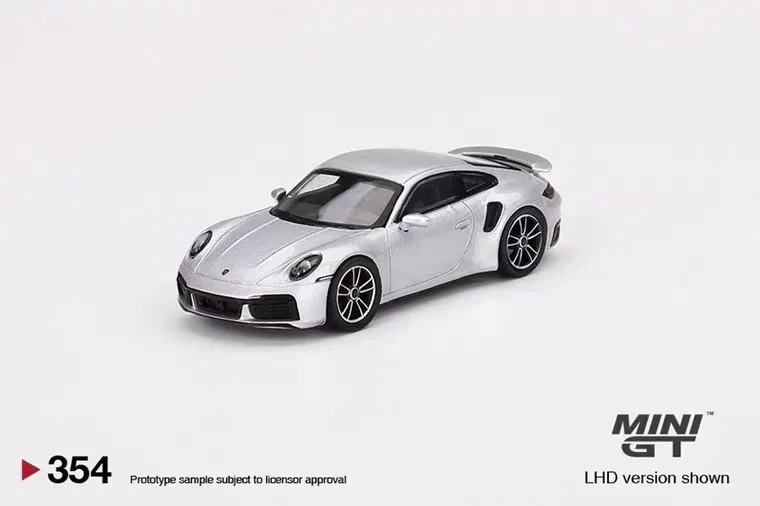 TSM MINI GT 1:64 #354 911 Turbo S GT Silver Metallic Die-cast alloy car model collection display  gifts