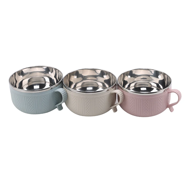 Stainless Steel Bowl Tableware Lunch Box Large Capacity Instant Noodle Bowl With Lid Household Utensils Noodles Rice Soup Bowl