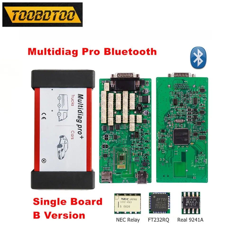 

Best PCB Single Board Real 9241A Chip 2021.11 TCS Multidiag PRO+ Bluetooth 4.3 For Multi-brand Car Truck Diagnostic Tool