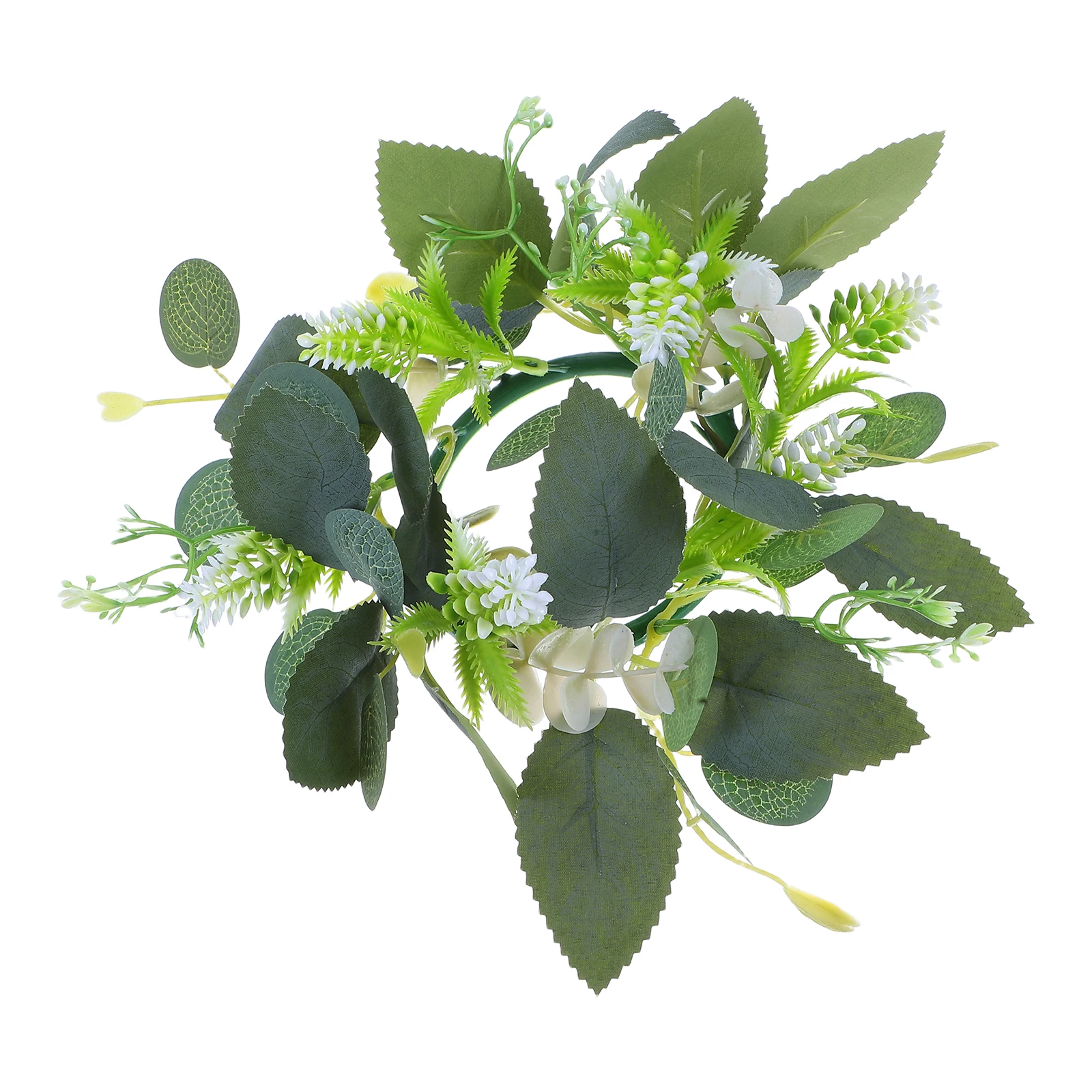 Artificial Garland Rings Boho Candles Greenery Eucalyptus Flower Wreath Centerpiece Table Decorations