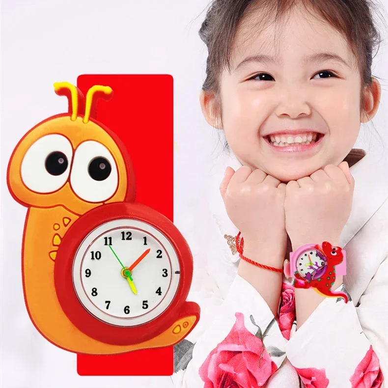 Factory Wholesale Slap Children Watches Student Clock 3D Cartoon Aquatic Animal Toys Boys Girls Watches for Kids Birthday Gift