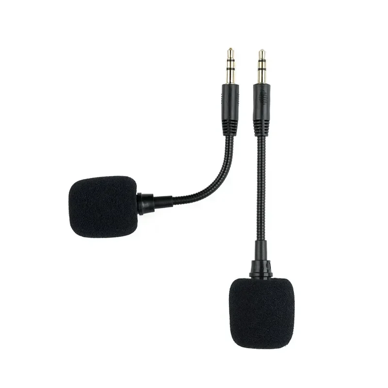 2pcs Mini 3.5mm Jack Flexible Capacitance Microphone Gaming Headset Mini HD Voice Mono Mic for Mobile Phone PC Laptop Notebook