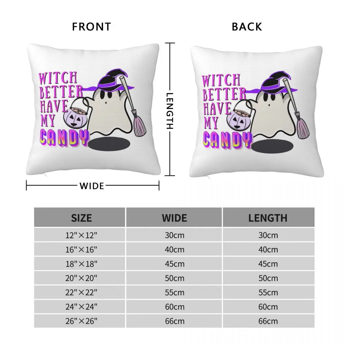 Witch Better Have My Candy.Halloween Pillowcase Cushion Comfort Throw Pillow Sofa Decorative Cushions Used for Home Living Room