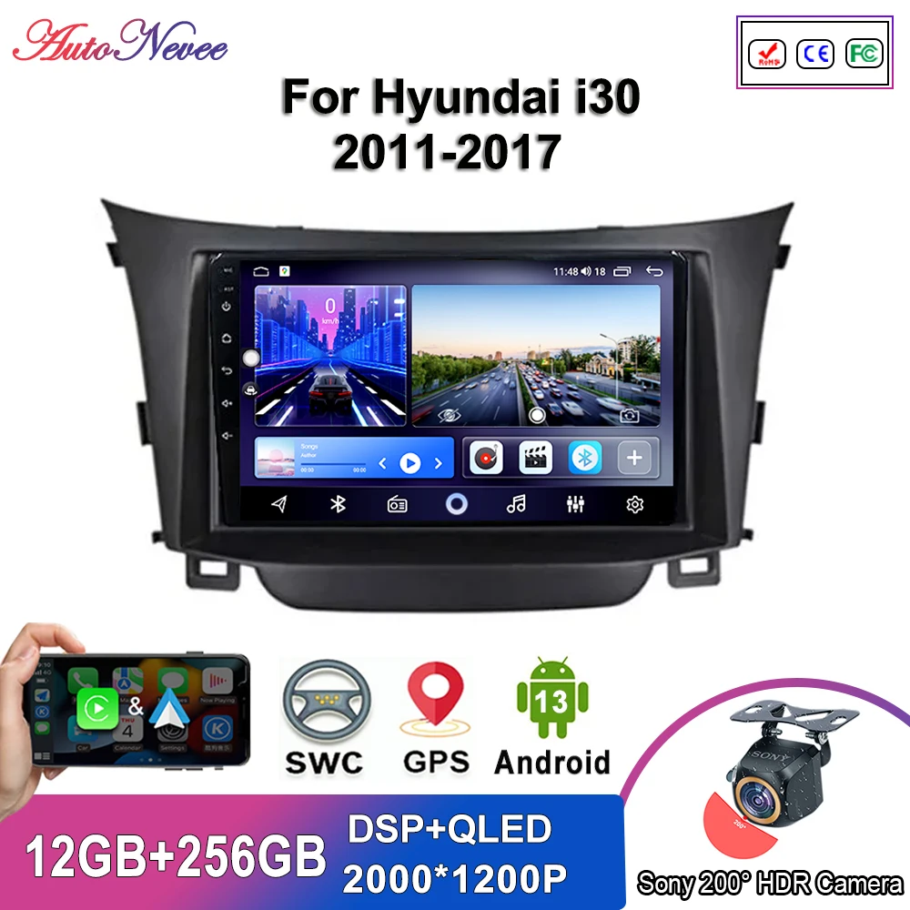 

2K Screen CarPlay Radio For Hyundai i30 2011-2017 Auto Radio Multimedia Player GPS Navigation Stereo Head Unit No 2din DVD 5G