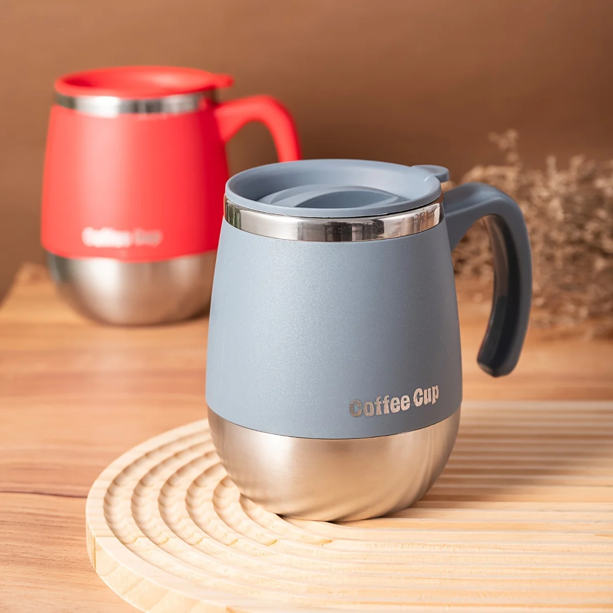 500ML Stainless Steel Vacuum Insulated Coffee Cup with Lid, Dual Wall Cold Hot Drink Thermos,Home Use,Durable & Leakproof Design