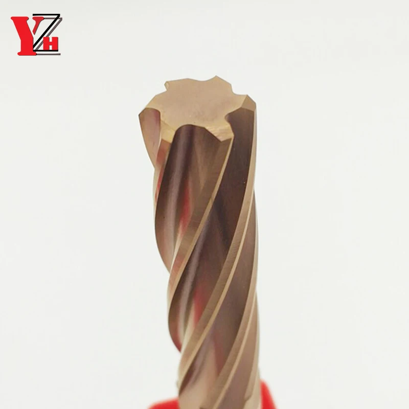 YZH Carbide Máquina Alargador HRC60 1mm ~ 10mm Revestido Espiral Sulco 3F 4F 6F Tolerância H7 Furo Interno Harened Aço Metal Cortador CNC