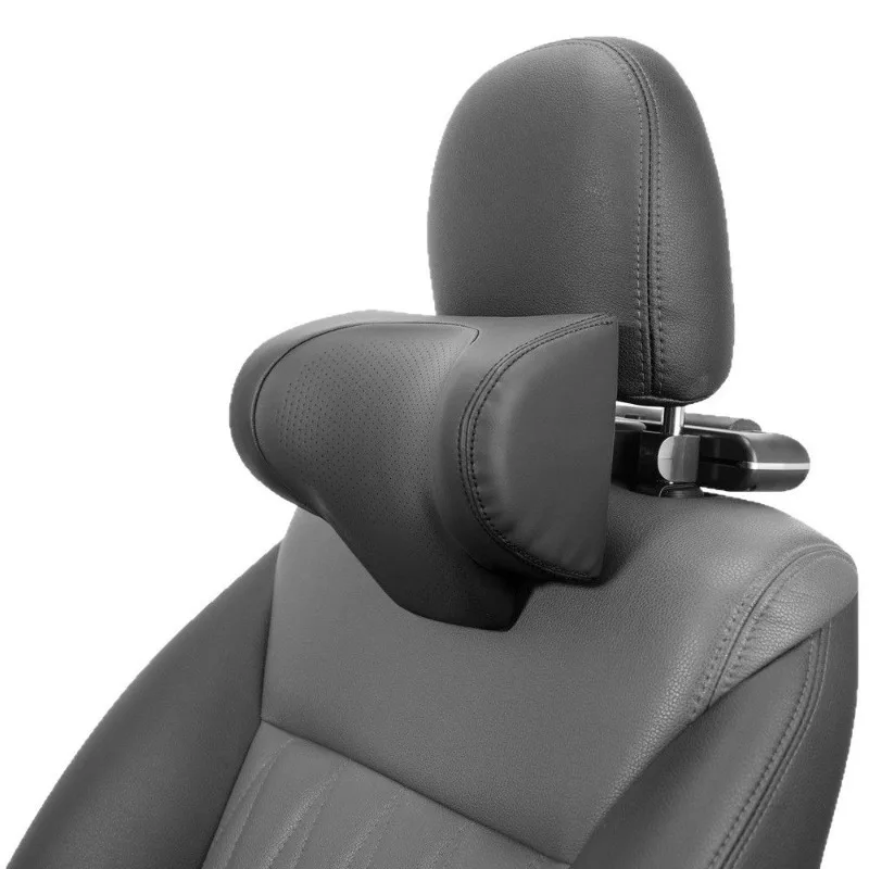 Car headrest, multi-functional adjustment leather pillow, neck pillow memory cotton for main and auxiliary drivers