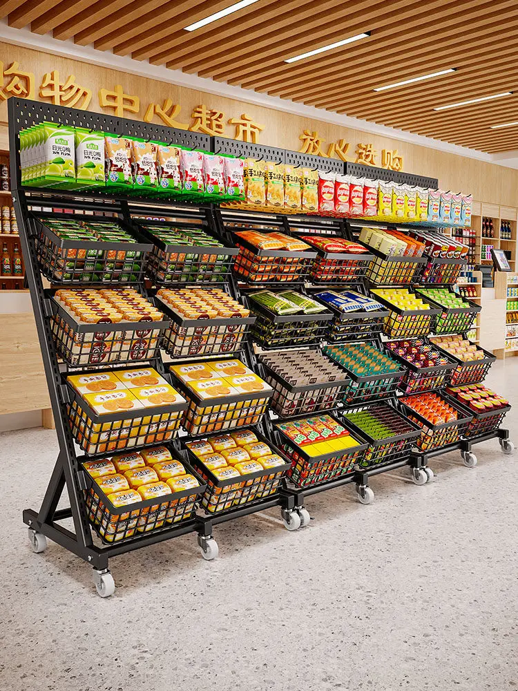 Estante de Exhibición para Supermercados, Tiendas de Conveniencia, Estante para Snacks de Alto Valor, Carrito de Exhibición Móvil, Estante de Exhibición Multicapa