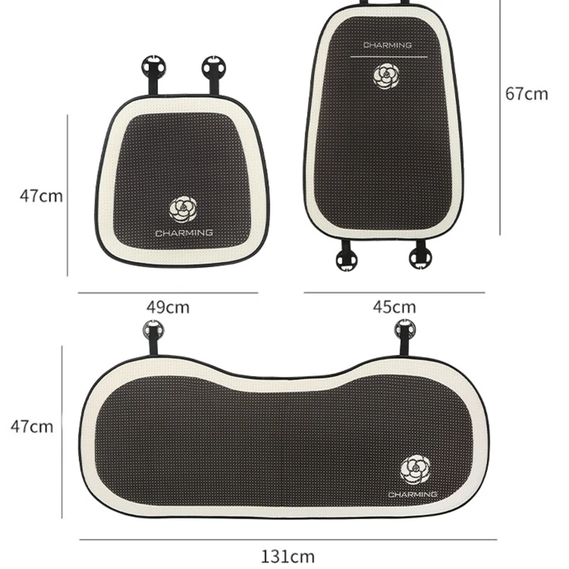 เบาะรองนั่งในรถยนต์แฟชั่นระบายอากาศได้ไหมน้ำแข็งเบาะรองนั่งในรถยนต์พิมพ์ลายดอกไม้2024อุปกรณ์ตกแต่งภายในของตกแต่งปลอกหมอนอิงกันฝุ่น
