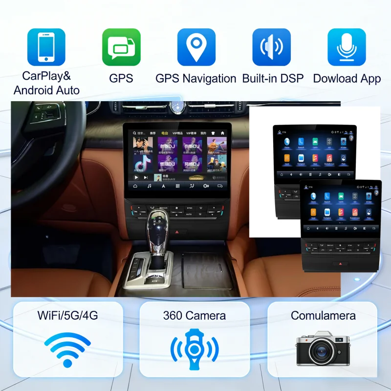 

For Maserati Quattroporte 2013-2021 Android 14 Wireless Carplay Auto Audio Car Multimedia Video Player Navigation GPS 5G DSP