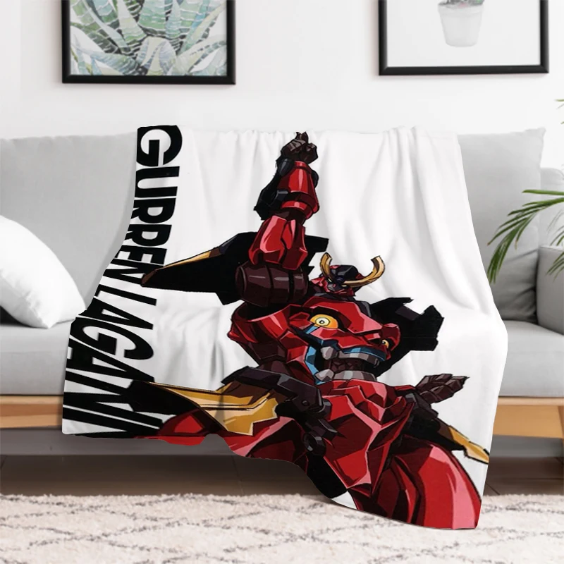 

Anime Gurren Comics Lagann Throw Blanket Sofa Blankets Hypoallergenic Flannel Luxury Designer Bedding Camping Chair Office Downy