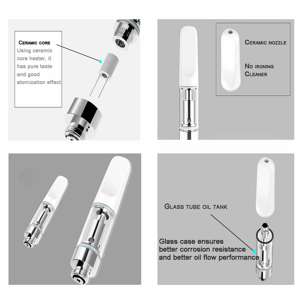 Vape السيراميك تلميح خرطوشة الزيت لفائف المرذاذ القلم خراطيش البخاخة خزان ل 510 موضوع CBD النفط