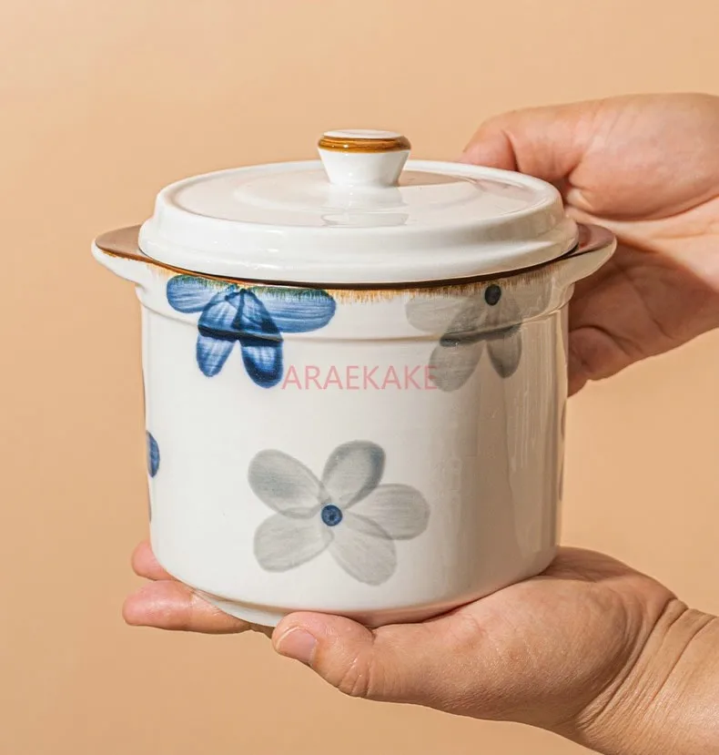 Stew cup, separated from water, stewed household ceramic with lid and double lid, bird\'s nest special soup cup, steamed egg bow