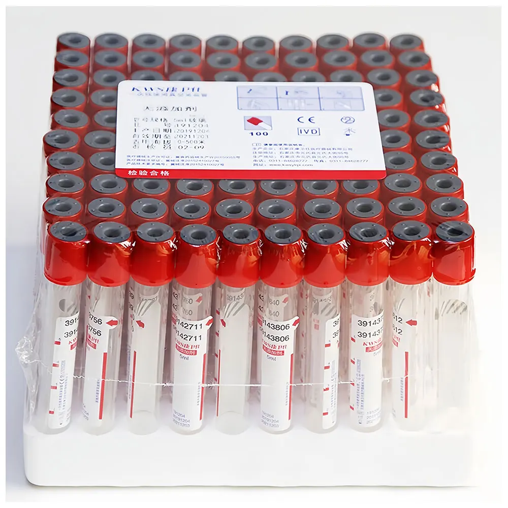 Disposable vacuum negative pressure blood collection tube red tube, centrifuge serum biochemical tube PET glass no addition tube