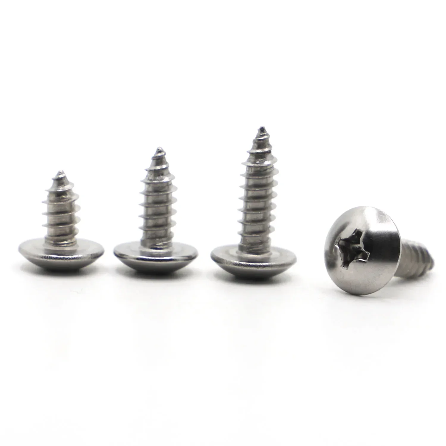10-50pcs Cross Recessed Truss Head Self-tapping Screw 304 Stainless Steel M2 M2.3/2.6 M3 M4 M5 Phillips Mushroom Head Wood Screw