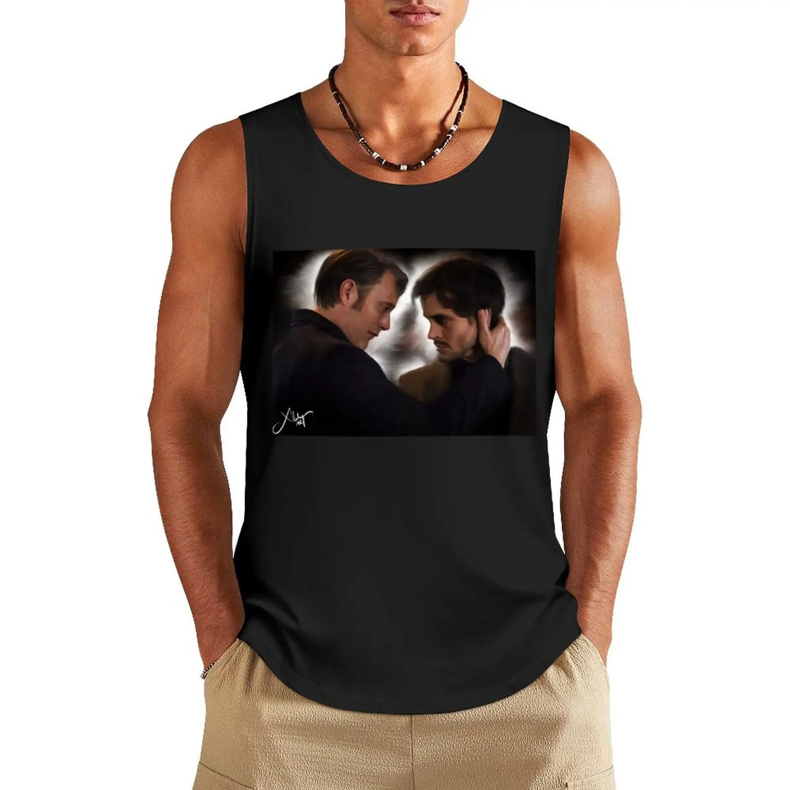 Hannibal and Will Tank Top Gym clothes gym clothing Man summer clothes sleeveless man shirts