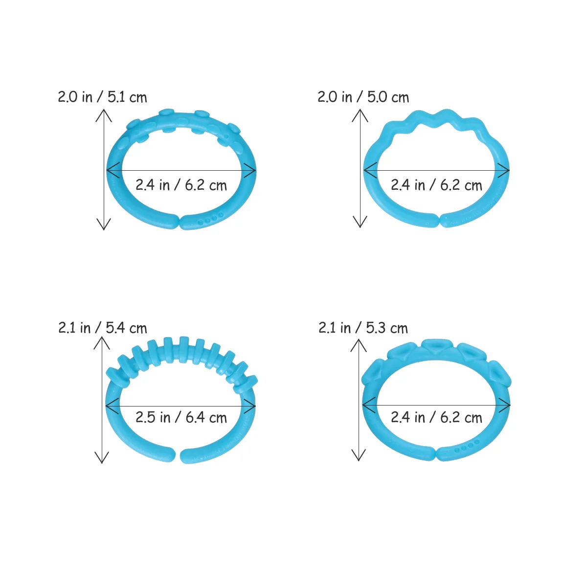 

24Pcs Baby Teether Rings Soft Safe Links for Infant Newborn Stroller Car Seat Rattle Activity Teether Rings Stroller Toys