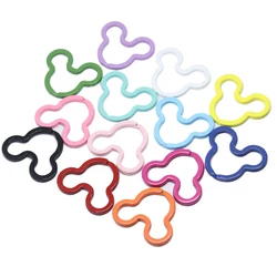 10pcs Koala Shape Candy Colors Spray Paint Metal Colorful Cute Key Rings Connectors For DIY Keychain Rings Jewelry Making