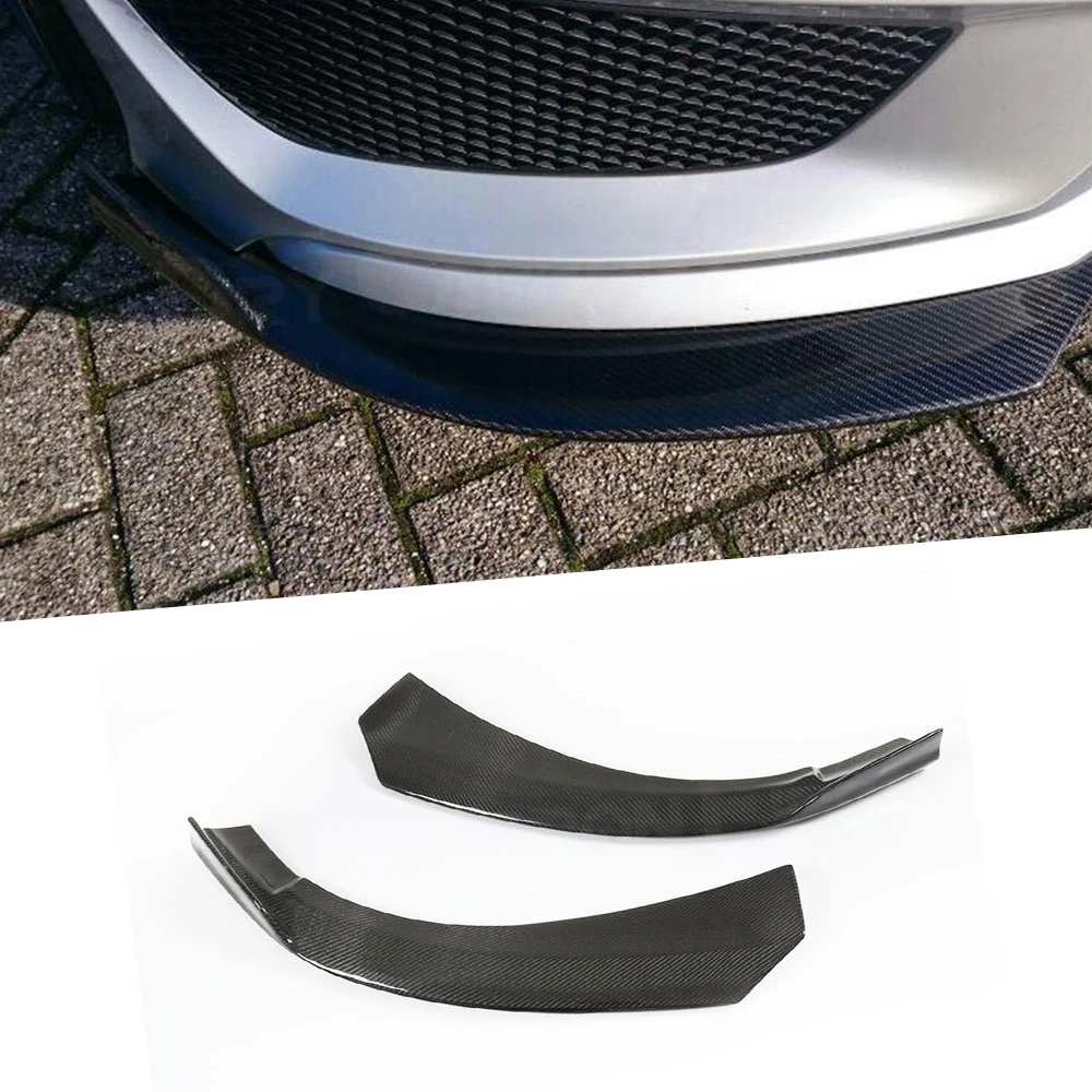 Carbon Fiber Front Lip Splitters Flaps Spoiler For Benz A Class W176 A180 A200 2013-2019  Front Bumper Splitter Lips