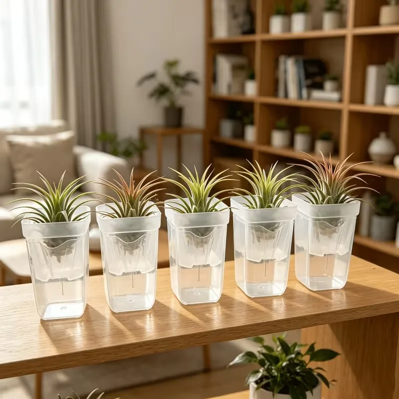 16/32 Pack Self-Watering Planters – Transparent Hydroponic Pots with Water Level Indicator, Inner Net Basket Plant Labels TMZ view 5