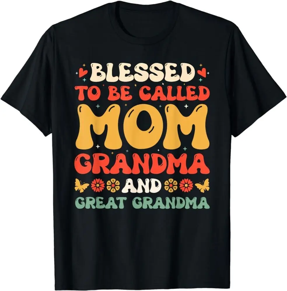 

2024 Mother's Day Blessed to be Called Mom Great Grandma T-Shirt, Unisex TeesUnisex Summer Luxury Brand Oversize