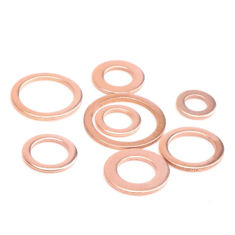10/20/50Pcs Copper Flat Washer Shim Ring Gasket Rings Seal Plain Spacer Solid Washers Fastener M5 M6 M8 M10 M12 M14 M16 M18 M20
