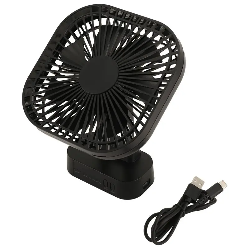 QWE-Desktop Mini Rechargeable USB Fan With Timer Foldable 3 Speed 7 Leaf Portable Quiet Fan For Office Outdoor Camping