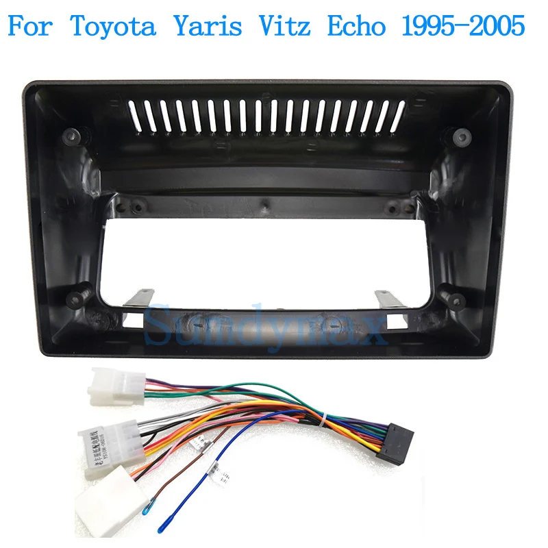 9Inch Car Radio Fascia for Toyota Yaris Vitz Echo 1995-2005 DVD Stereo Frame Plate Adapter Mounting Dash Installation Trim Kit