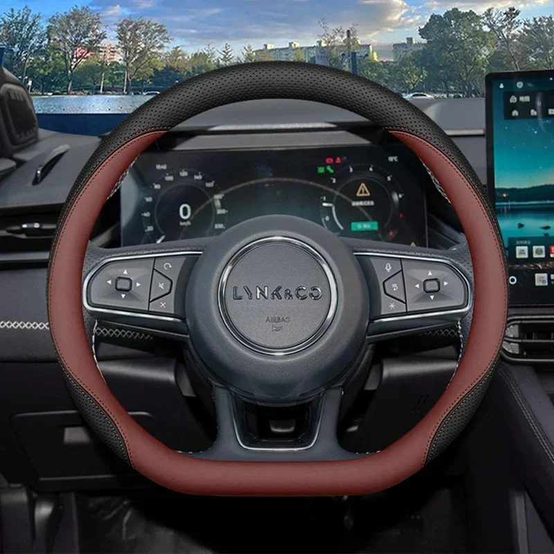 For Lynk & Co 01 02 03 05 07 08 09 Z20 900 Z10 08 EM-P Leather Car Steering Wheel Cover Ultra Thin 2024 2025 2026 Accessories