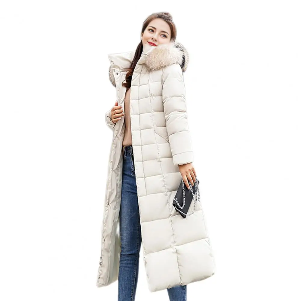 Winter Women Cotton Jacket Detachable Hood 2024 Korean Thicken Zipper Padded Jacket Long Sleeves Solid Color Outwear Parka