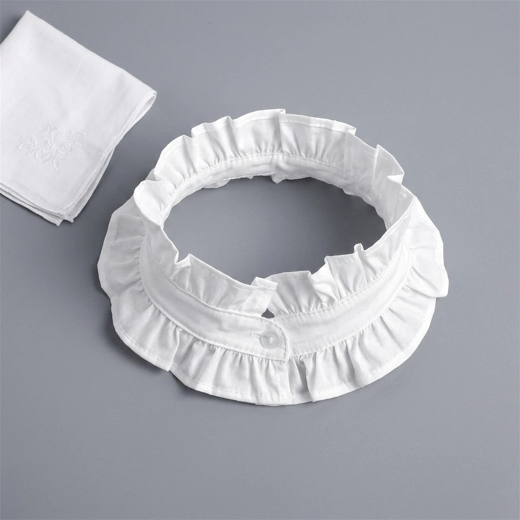 Kép 5: Francia styles ruffled Ál- Csőbilincs számára Anyaállat Csináltatás Bíróság Széria Lecsavarható neckwear Kapcsolat retro Rakott decorativa Csőbilincs