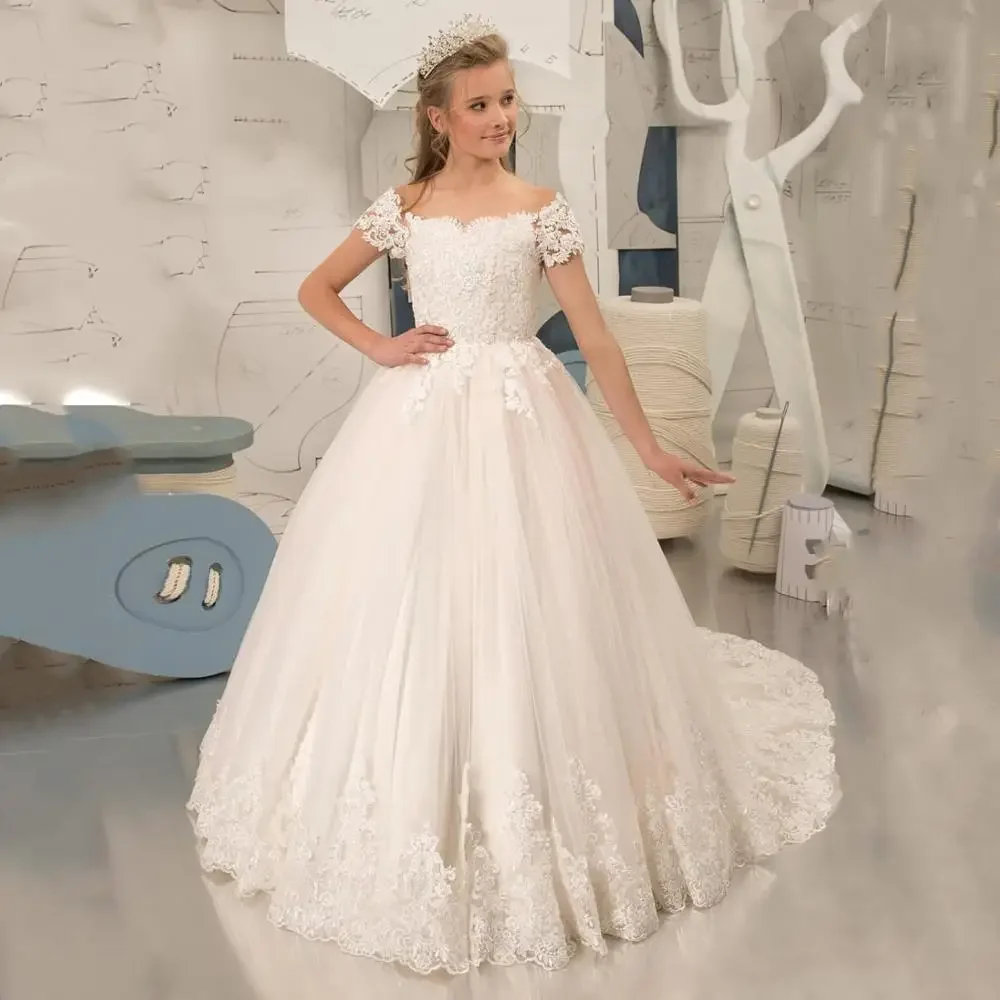 

Retro Girls Tailing Princess Long Dress Children's Bridesmaid Clothing for Wedding Girls Party Dresses Ceremonial Clothes