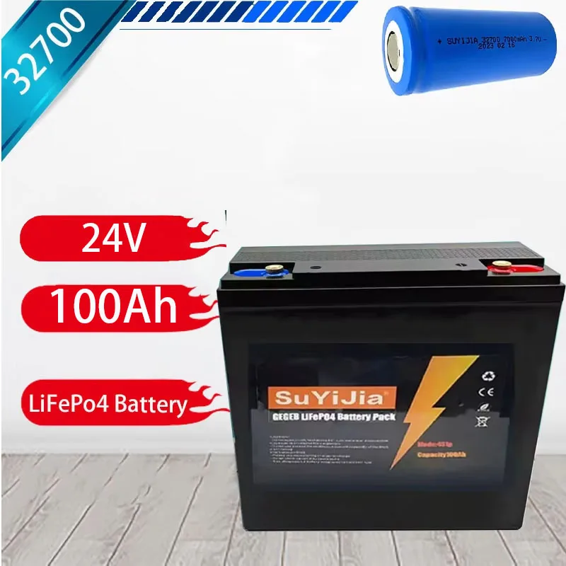 LIFEPO4 24V 32700 100AH Battery Is Integrated with BMS 100A for RV Solar External Rechargeable Network Lithium Iron Phosphate