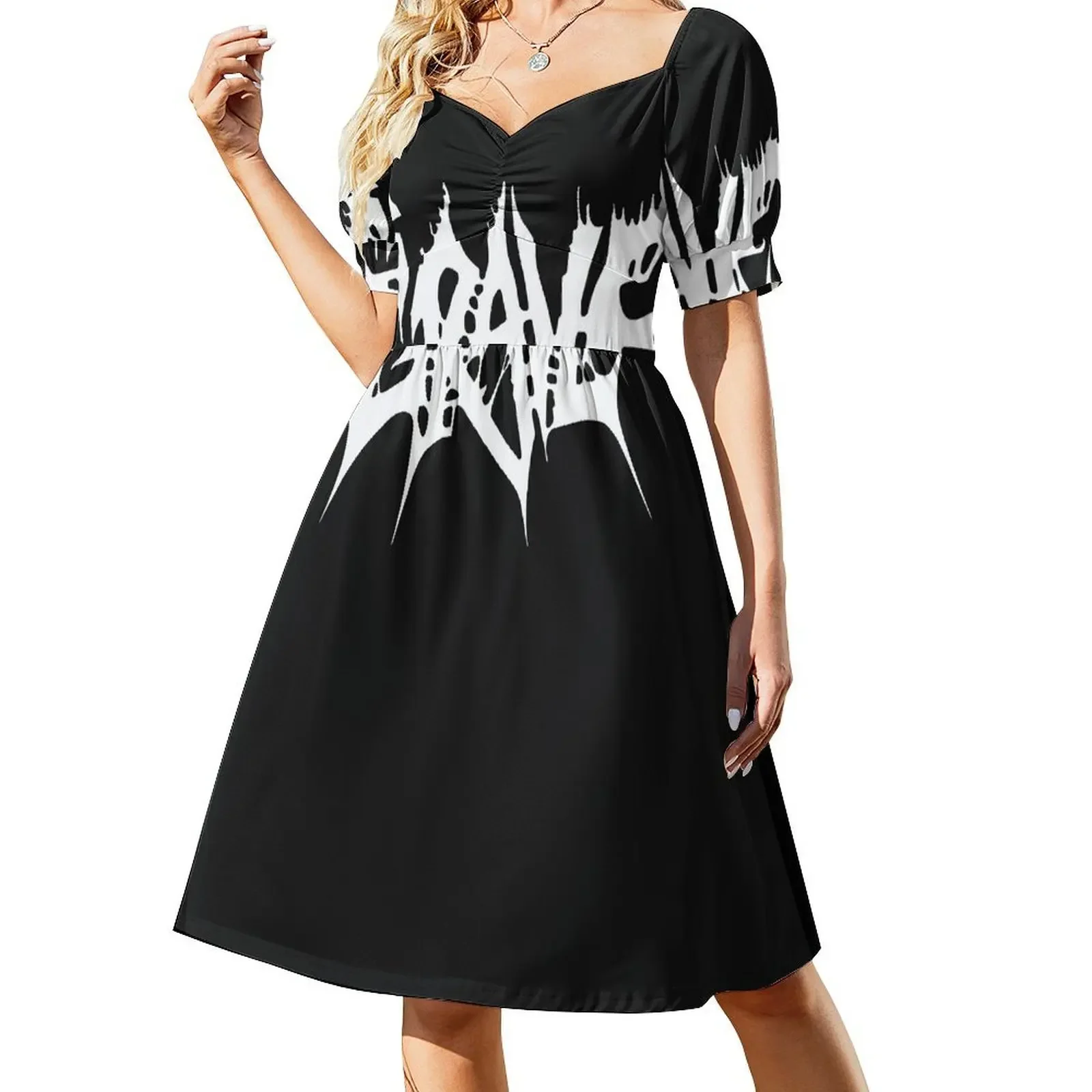 Grave klassisches T-Shirt Kurzarmkleid Festival Outfit Damen Kleid Damen Sommer