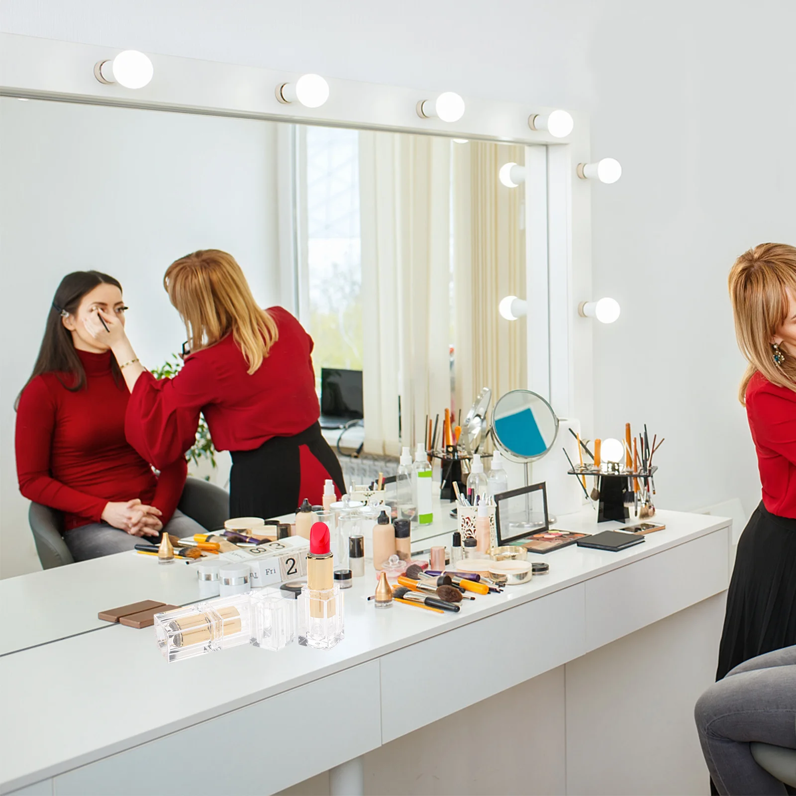 Tubos de batom vazios transparentes, 4 unidades, portátil, recipiente de armazenamento de bálsamo labial, faça você mesmo, suporte de plástico recarregável, tubo de creme labial reutilizável