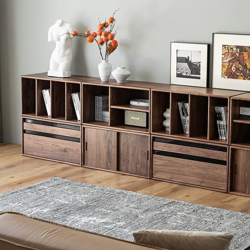 

North America, walnut color, free, combination cabinet, low cabinet, multi-function, household, solid wood