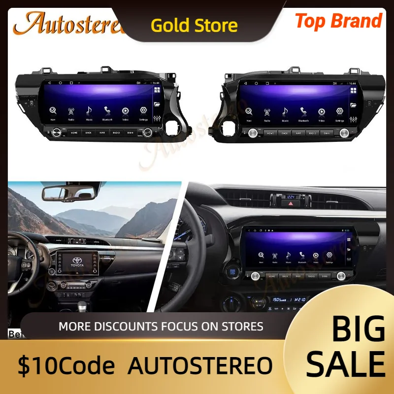 

Carplay Android13 для Toyota Fortuner для Toyota Hilux 2015-2023 сенсорный экран авто радио стерео головное устройство автомобильный мультимедийный плеер