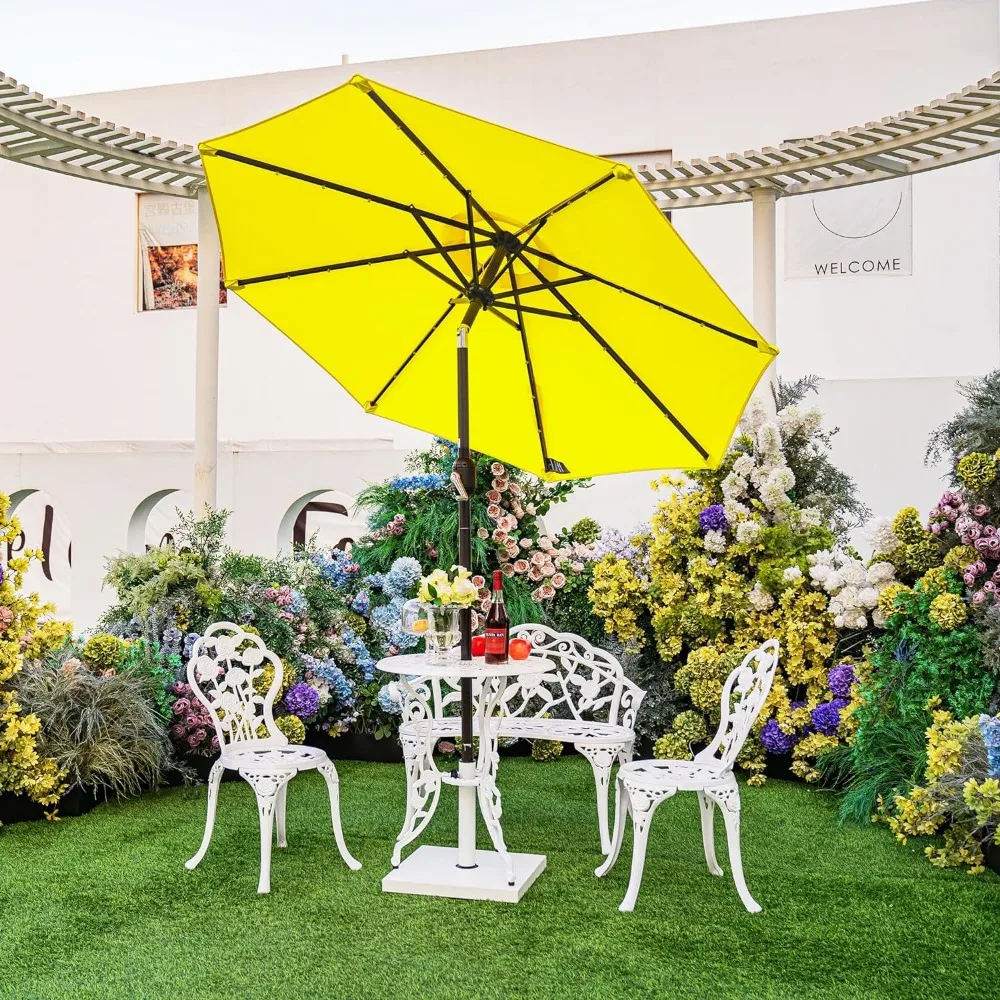 Sundale-Parapluie solaire d'extérieur avec manivelle et bouton poussoir, 4.2 par LED 6224, parasol de marché de table pour jardin, 7 pieds