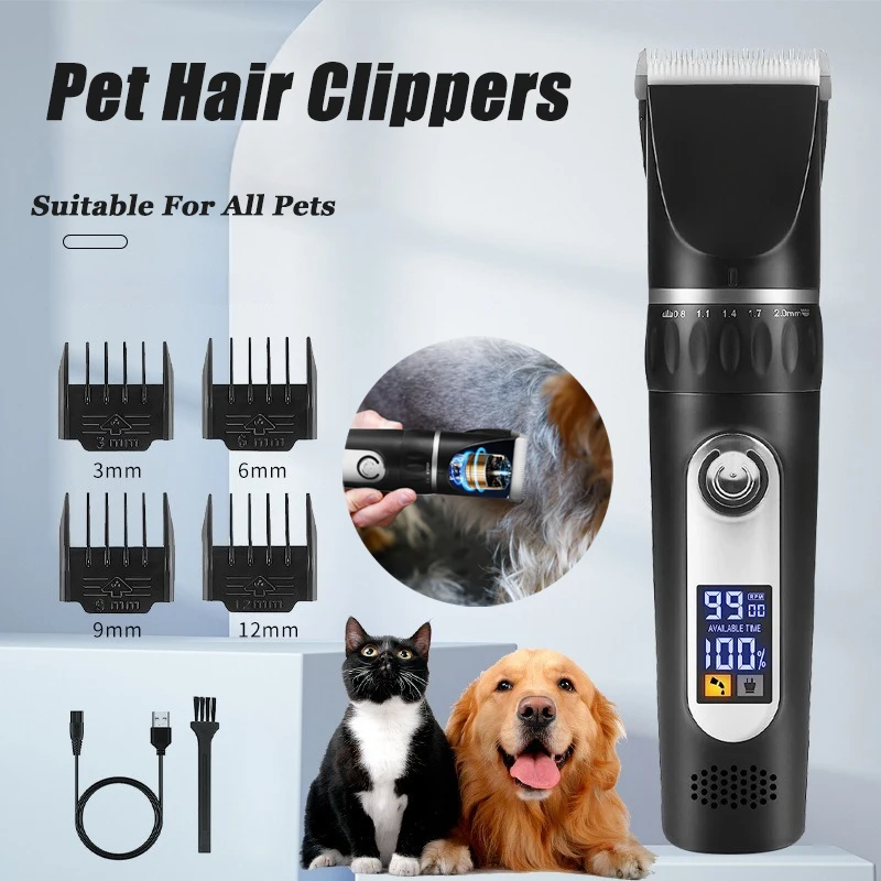 Pet Hair Clipper Dog Clipper Grooming Kit with LCD Display Dog Haircut Trimmer Low Noise Professional Hair Clipper For Dogs Cats