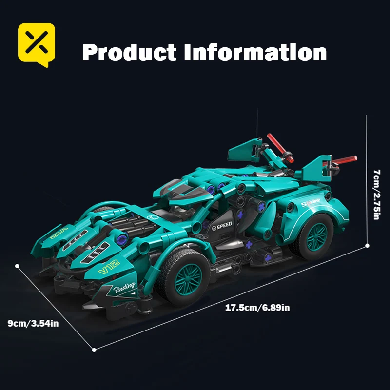 Toylinx diy blocos de montagem de carro de corrida de alta velocidade kit de bloco de construção de veículo exclusivo colecionável supercar tijolos de construção brinquedo
