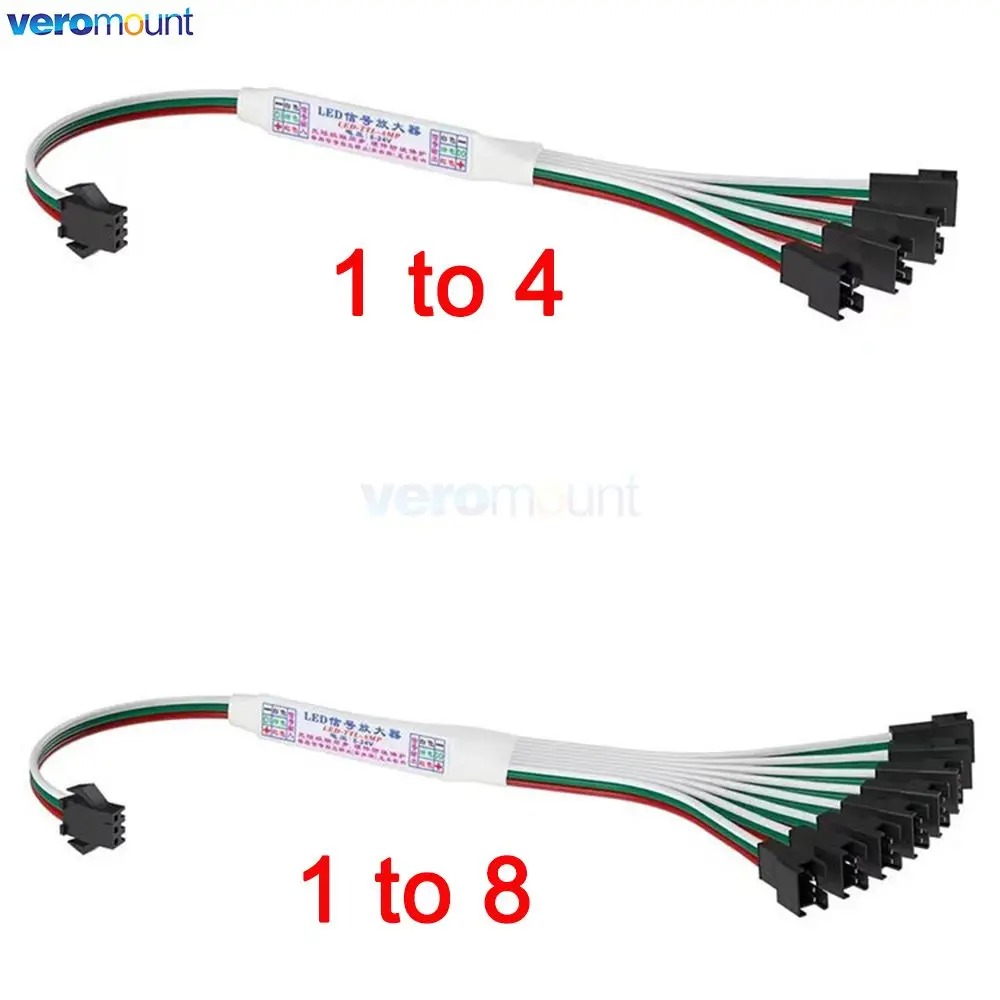 

DC5V - 24V 1 to 4 / 8 Output LED TTL-AMP Mini SPI Signal Amplifier Sync Splitter for Pixel Light Strip String Module Controller
