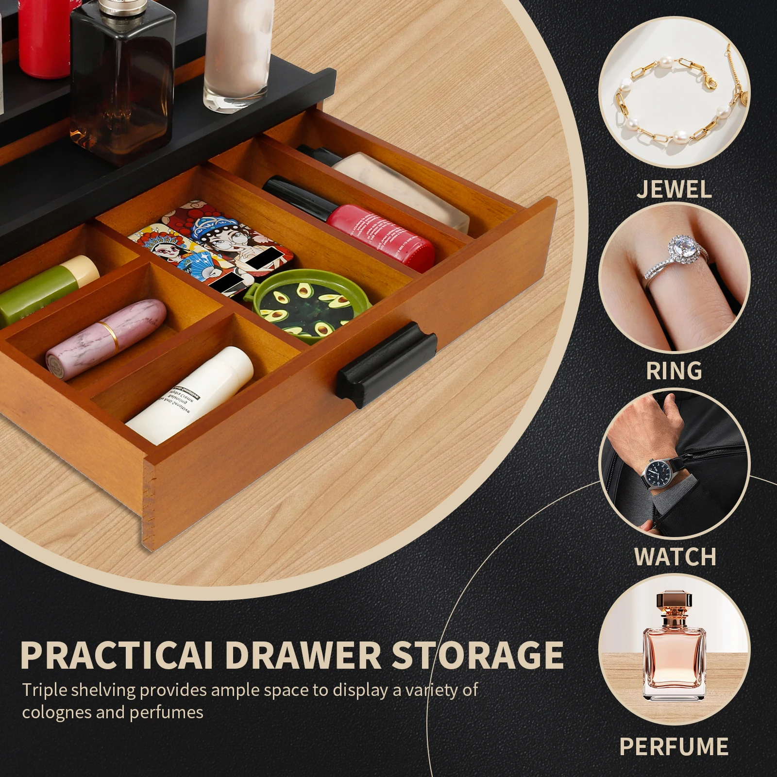 Organizador de Colonia para Hombres Organizador de Perfume de Madera Soporte de