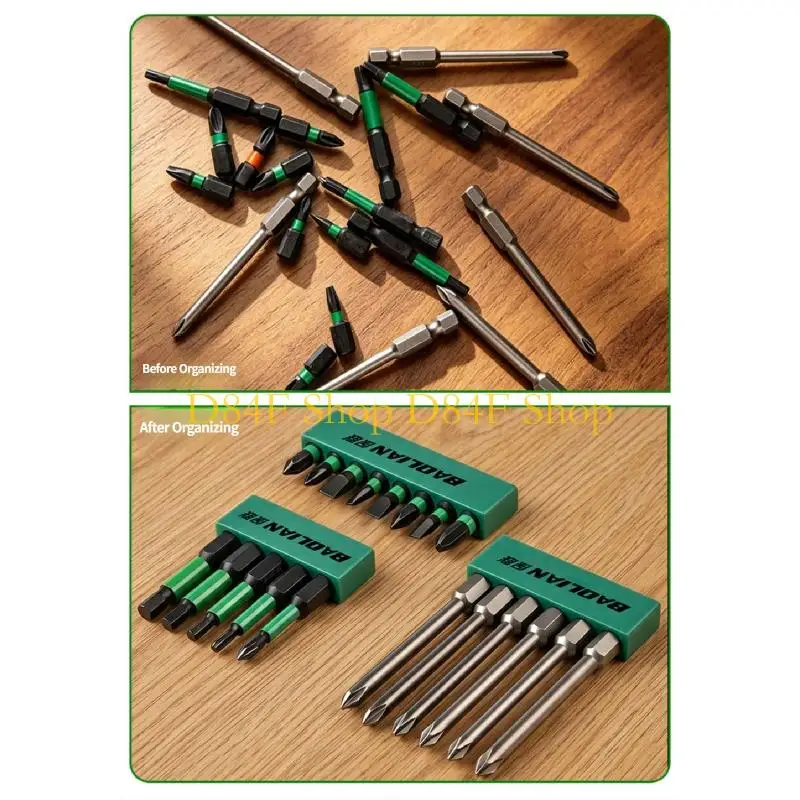 D84F Space Saving Tool Organizers Card for 1/4 Inch Shank Bits and Drill