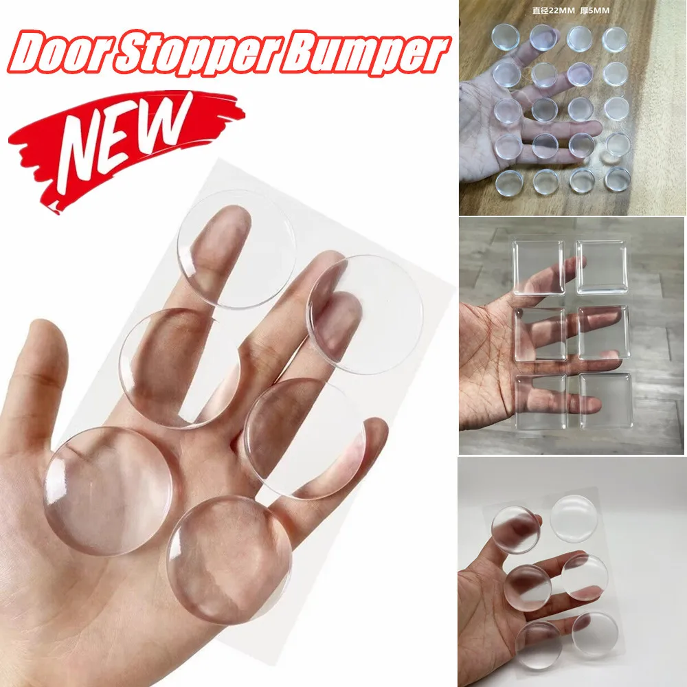 1 Sheet Clear Soft Silicone Door Stopper Bumper Mute Stickers Wall Protection Muffler Pad Door Stopper Furniture Anti-crash Pad