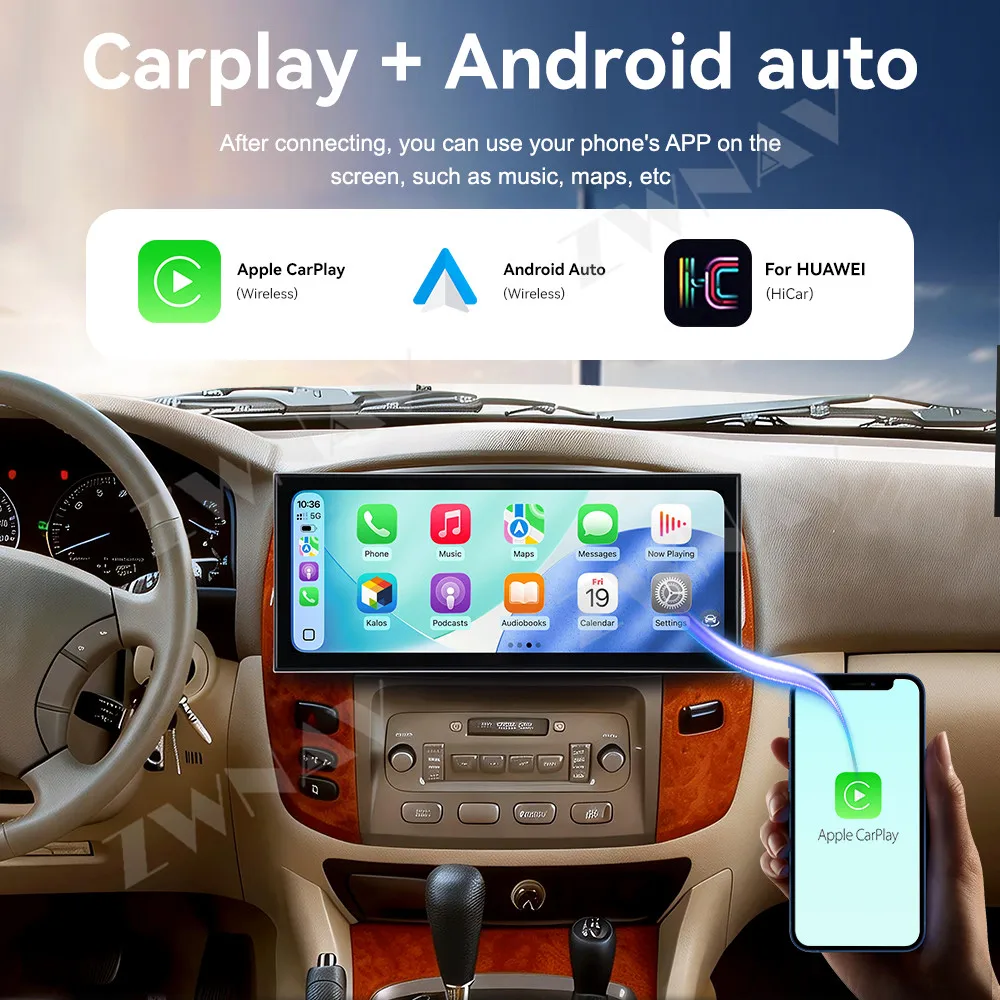 Car Gps Multimedia Player Android 15 15.8" Hd Screen Carplay For Toyota Land Cruiser LC100 VXR 2002-2005 Interior Accessories view 5