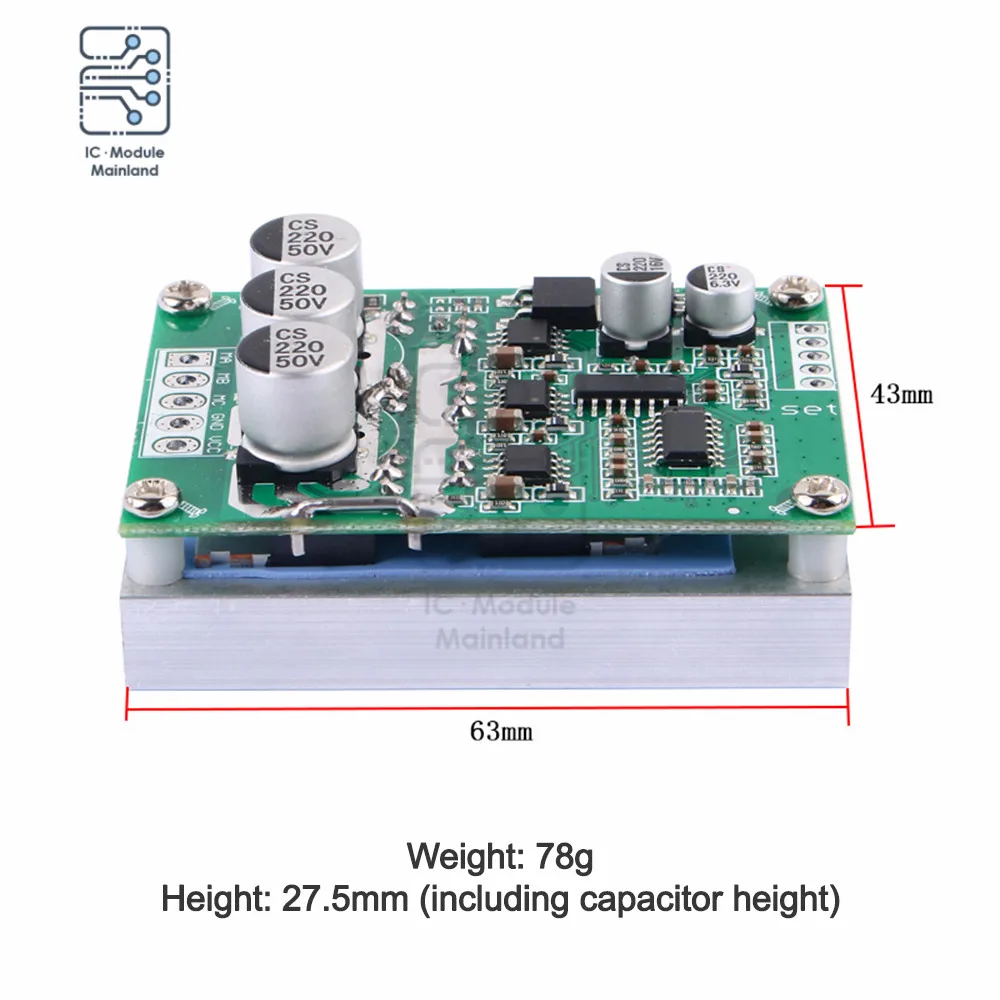 500W 15A DC 12-36V Brushless Hall Motor Drive Board Speed Control Forward and Reverse High Power Controller Switch Module